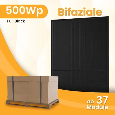 Produktbild von Powerness® Sunpro Full Black Bifaziale 500Wp Solarmodule Glas-Glas PV Panel für Balkonkraftwerk 37 Stück (0% MwSt)