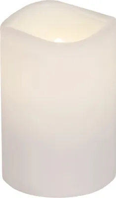 Produktbild von Star Trading LED Kerze weiß 7,5x11,5cm Kunststoff 6/18h Timer Außen flackernd
