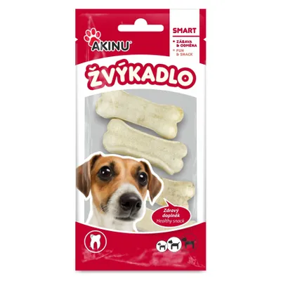 Obrázek produktu pro Akinu pamlsek pro psa kost bílá 5 cm 4 ks