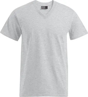 Produktbild von Premium V-Ausschnitt T-Shirt Plus Size Herren, Sportgrau, 5XL