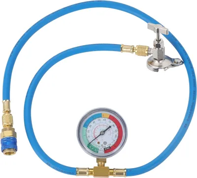 Produktbild von Auto AC Kältemittel Füllschlauch und R134a Niederdruck Schnellkupplung 1 m Füllschlauch mit Manometer