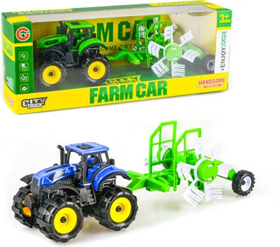 Image de Tracteur avec volant et remorque 25 cm