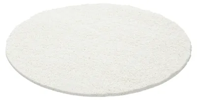 Produktbild von Ayyildiz Langflorteppich Creme 120 cm rund Weicher und flauschiger 30 mm hoher, cremefarbener Shaggy-Teppich für Wohn- und Schlafzimmer