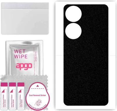 Produktbild von apgo Rückseite Schutzfolie, Skin, kompatibel mit ZTE V70 Pro, Hinten Displayschutzfolie aus Vinylfolie, kratzfest, einfache Montage - Mattschwarz