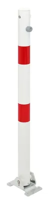 Immagine prodotto di Alberts 780692 Palo di sbarramento Klappy, avvitabile, reversibile, bianco, paletto Ø 60 mm, altezza dal suolo 100 cm