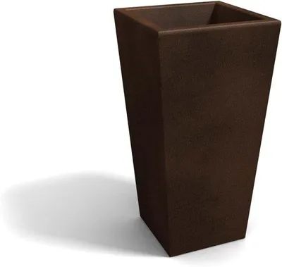 Produktbild von Quadratischer Pflanzenkübel 41x41cm, 90cm hoch, braun, 30cm tief, Innen&Außen