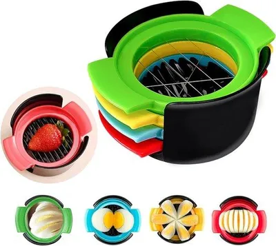 Image de Coupe-oignons et œufs 4 fonctions - Couper et découper - Acier inoxydable