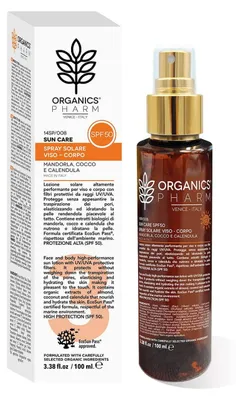 Imagen del producto de ORGANICS PHARM: Protector solar en spray, para rostro y cuerpo, SPF 50, 100 ml