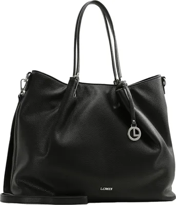 A black L. Credi shopper bag is shown against a white background.