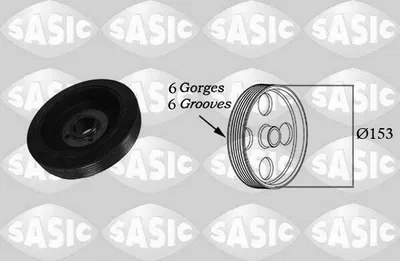 Produktbild von SASIC 2150027 Riemenscheibe Kurbelwelle passend für PEUGEOT BOXER Kasten (230L) 153mm