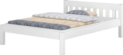 Produktbild von Futonbett Doppelbett 140x200 Doppelbett Massivholzbett weiß Kiefer Zubehör wählbar V-60.38-14Wohne Zubehör