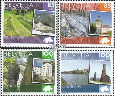 Produktbild von Briefmarken Schweiz 2009 Mi 2108-2111 (kompl.Ausg.) gestempelt Kulturwege Schweiz