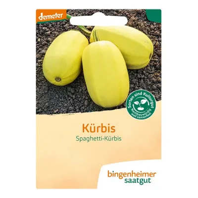 Produktbild von Spaghetti-Kürbis Saatgut, rankend, mit typischer Spaghetti-Struktur, Fruchtgewicht 1-3 kg