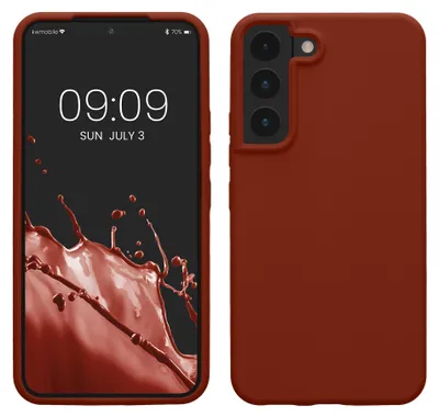 Produktbild von kwmobile Handyhülle für Samsung Galaxy S22 Hülle - Case Silikon - Kabelloses Laden - Schutzhülle Cover in Spice Red