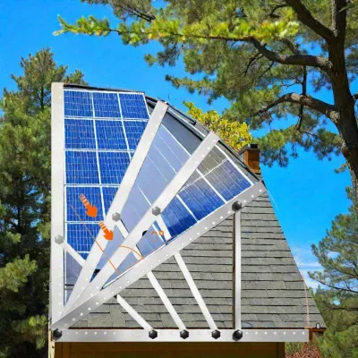 Imagen del producto de Soporte para paneles solares - Estructura de montaje ajustable - Inclinable de 0 a 90 grados - Robusta y resistente a la intemperie