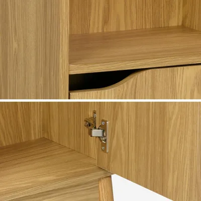 Produktbild von sweeek - Vintage-Badezimmerschrank schmal mit Holzoptik - Eschenholzlook