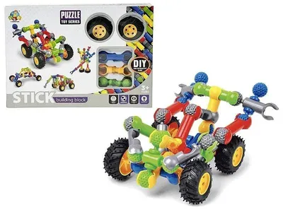 Produktbild von Konstruktions-Bausteine Set mit 33 Teilen für Kinder zum Bauen und Spielen