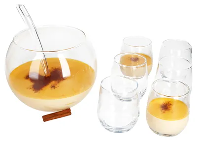 Obrázek produktu pro 8ks Bolle punčová sada skleněná mísa 3,3L punčové sklenice 350ml naběračka Silvestr
