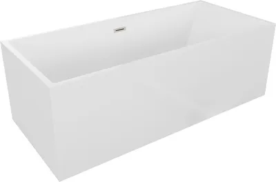 Produktbild von Mexen Vigo freistehende Badewanne 178,5 x 80 cm, weiß, gebürsteter Nickelablauf - 51251788000-97