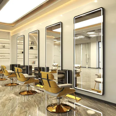 Immagine prodotto di Specchiera professionale per parrucchieri, barbieri ed estetica con specchio LED 170x70 nera