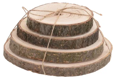 Obrázek produktu pro 1.05 Dřevěný kotouč na stromy přírodní - Sada 4 kusů od 13-22 cm - Dekorativní dřevěný kotouč - Model: Sada 4 kusů