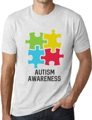 Produktbild von Herren Grafik T-Shirt Bewusstsein für Autismus – Autism Awareness – Öko-Verantwortlich Vintage Jahrgang Kurzarm Lustige Druck Geburtstag Geschenk Mann