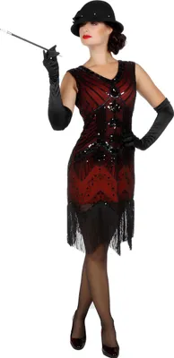 Produktbild von 20er Jahre Cocktailkleid weinrot Größe: 46
