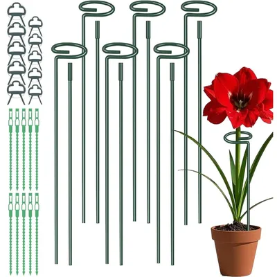 Obrázek produktu pro Opěrná tyč pro rostliny - Kovová - Zelená - 6 kusů 30 cm, 60 cm, 90 cm