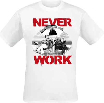 Produktbild von The Muppets T-Shirt Herren Never Work weiß Fan-Merch, TV-Serien 100% Baumwolle M
