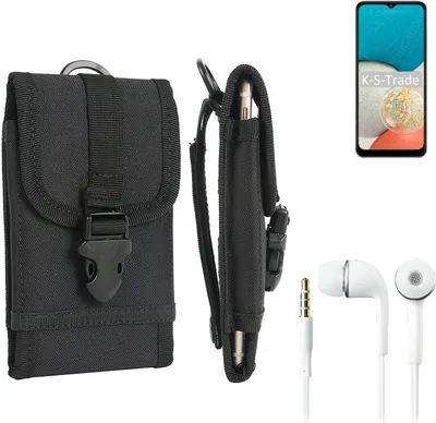 Produktbild von K-S-Trade Holster Schutz Hülle kompatibel mit Samsung Galaxy Wide5 Gürteltasche Handy Hülle Tasche outdoor Seitentasche schwarz 1x + Kopfhörer