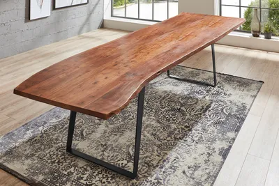 Produktbild von Möbelretoure Esstisch Baumkante massiv Akazie nussbaum 280 x 100 schwarz Hobart
