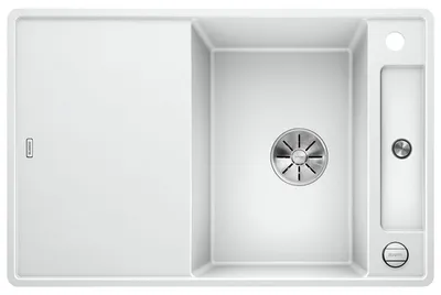 Image de BLANCO AXIA III 45 S-F, SILGRANIT® PuraDur®, blanc, réversible, planche à découper en verre incluse