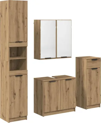 Obrázek produktu pro vidaXL Koupelnový nábytek s policí 4 ks Artisan dub materiál na bázi dřeva