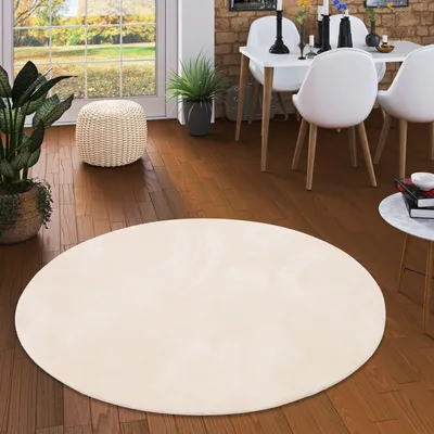 Produktbild von Luxus Super Soft Fellteppich Pearl Creme Rund, Größe:120 cm Rund