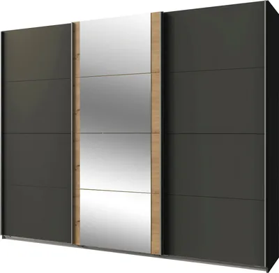 Image de Armoire à portes coulissantes Bern Finition au choix, graphite / chêne Artisan, 225 x 64 x 210 cm