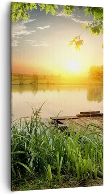 Produktbild von Bild auf Leinwand - Leinwandbild - Brücke See - 55x100cm - Wand Bild - Wanddeko - Wandbilder - Leinwanddruck - Bilder - Kunstdruck - Wanddekoration - Leinwand bilder - Wandkunst - PA55x100-3914