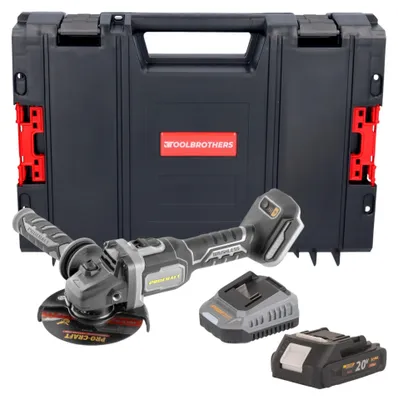 Produktbild von Procraft Industrial AG125Bbb Akku Winkelschleifer 20 V 125 mm Brushless + 1x Akku 2,0 Ah + Ladegerät + RHINO Toolcase