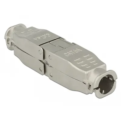 Produktbild von DeLOCK Verbinder für Netzwerkkabel Cat.6A STP werkzeugfrei, LSA block, Silber, U/FTP (STP), 14,2 x 64,8 x 14,2 mm, Polybag