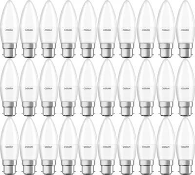 Produktbild von 30 x Osram LED Leuchtmittel Base Classic B Kerzen 5,7W = 40W B22d matt 470lm warmweiß 2700K