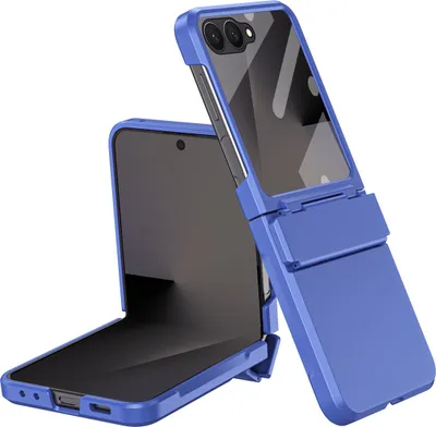 Produktbild von Handyhülle für Samsung Galaxy Z Flip 7 Scharnierschutz Hart Robuste Stoßfest Hülle mit Displayschutz Blau