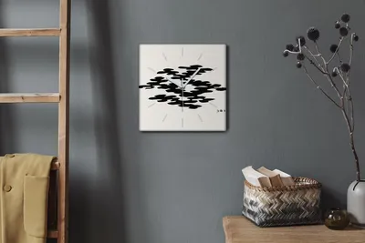 Produktbild von Coloray Hodiny Unikátní 30x30 cm  Tiché hodiny Pro obývací pokoj a kuchyň Nástěnné hodiny Plátno Bílé ručičky hodin - Japonské shrnutí