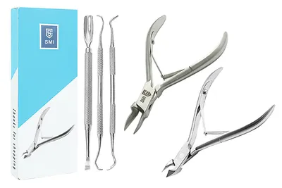 Produktbild von SMI Nagelhautzange Fußpflegeset Nagelhautzange, Eckenzange, Nagelhautschieber, Eckenheber