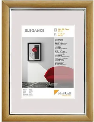 Produktbild von Kunststoff Bilderrahmen Elegance buche-metallic-silber, 50 x 70 cm