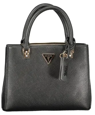 Produktbild von Schwarze Damensatchel mit verstellbarem Schultergurt und Kontrastdetails
