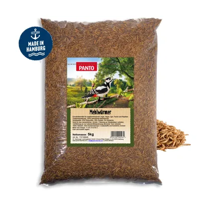 Produktbild von PANTO Mehlwürmer 5kg - ideal zur ganzjährigen Fütterung