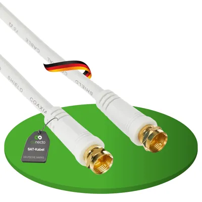 Productafbeelding van 2m SAT-antennekabel coaxiale kabel stekker naar stekker wit