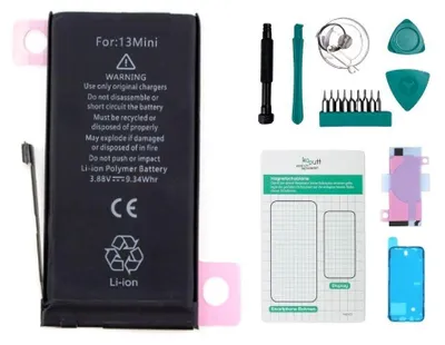 Produktbild von Akku-Set Ersatzakku für Apple iPhone 13 mini 2406 mAh passend für Modell A2660
