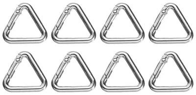 8 Dreieck-Karabinerhaken, 25 x 25 mm, Silber, Zinklegierung