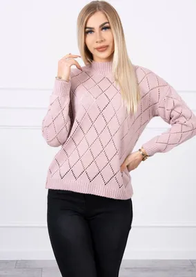 Productafbeelding van Kesi dames trui met ronde hals, kleur: poederroze, universele maat