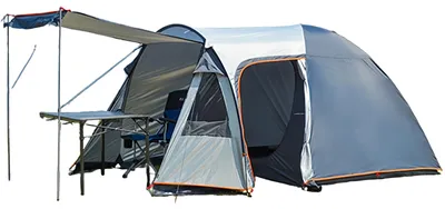 Produktbild von Campingzelt, für 3-4 Personen, Doppelwandkonstruktion, Wasserdichtigkeit 3000mm, Fiberglasstangen, für drei Jahreszeiten geeignet